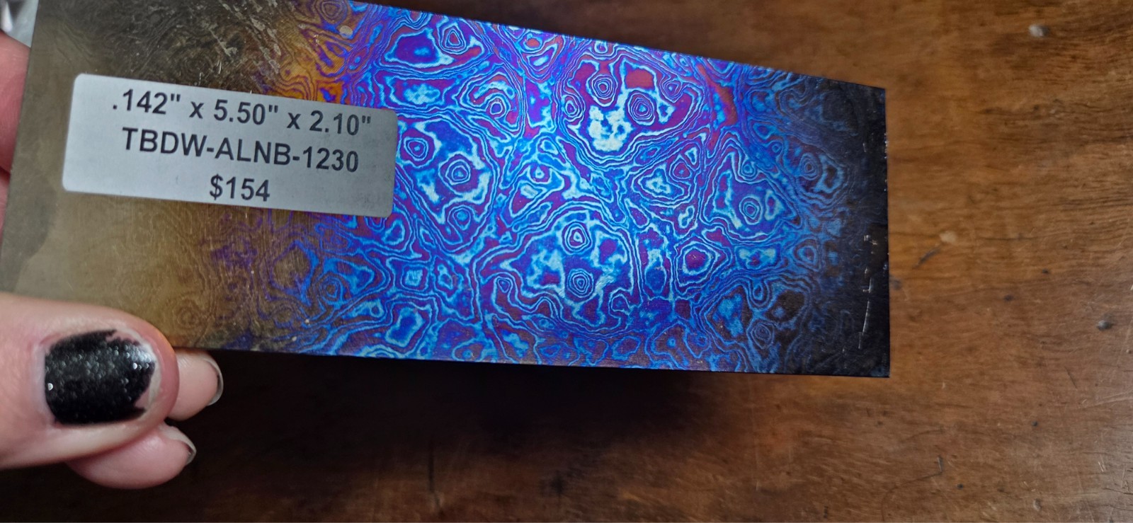 WHITE TIMASCUS BILLET/ BAR FROM ALPHA KNIFE SUPPLY ALIEN / NEBULA