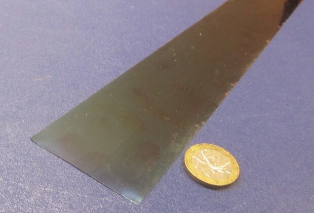 1095 Hard Blue Tempered Spring Steel Shim .010″ Thick x 2.00″ Wide x 120″ Long