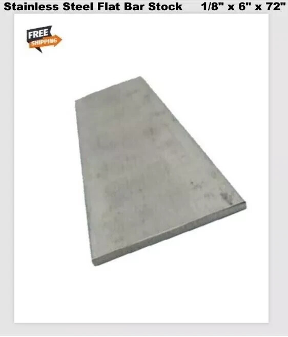 Stainless Steel Bar Stock Flat 1/8″ x 6″ x 6 Feet 304 Mill Finish 72″ Long NEW