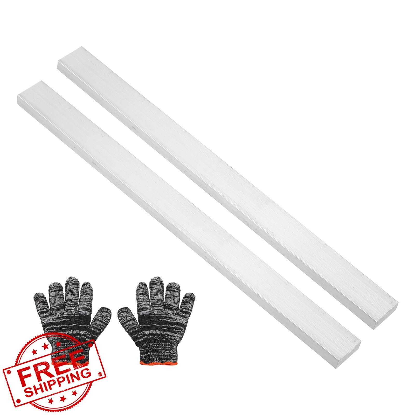 uxcell 2 Sets 0.31×0.8×10″ Aluminum Flat Bar 6061 T6511