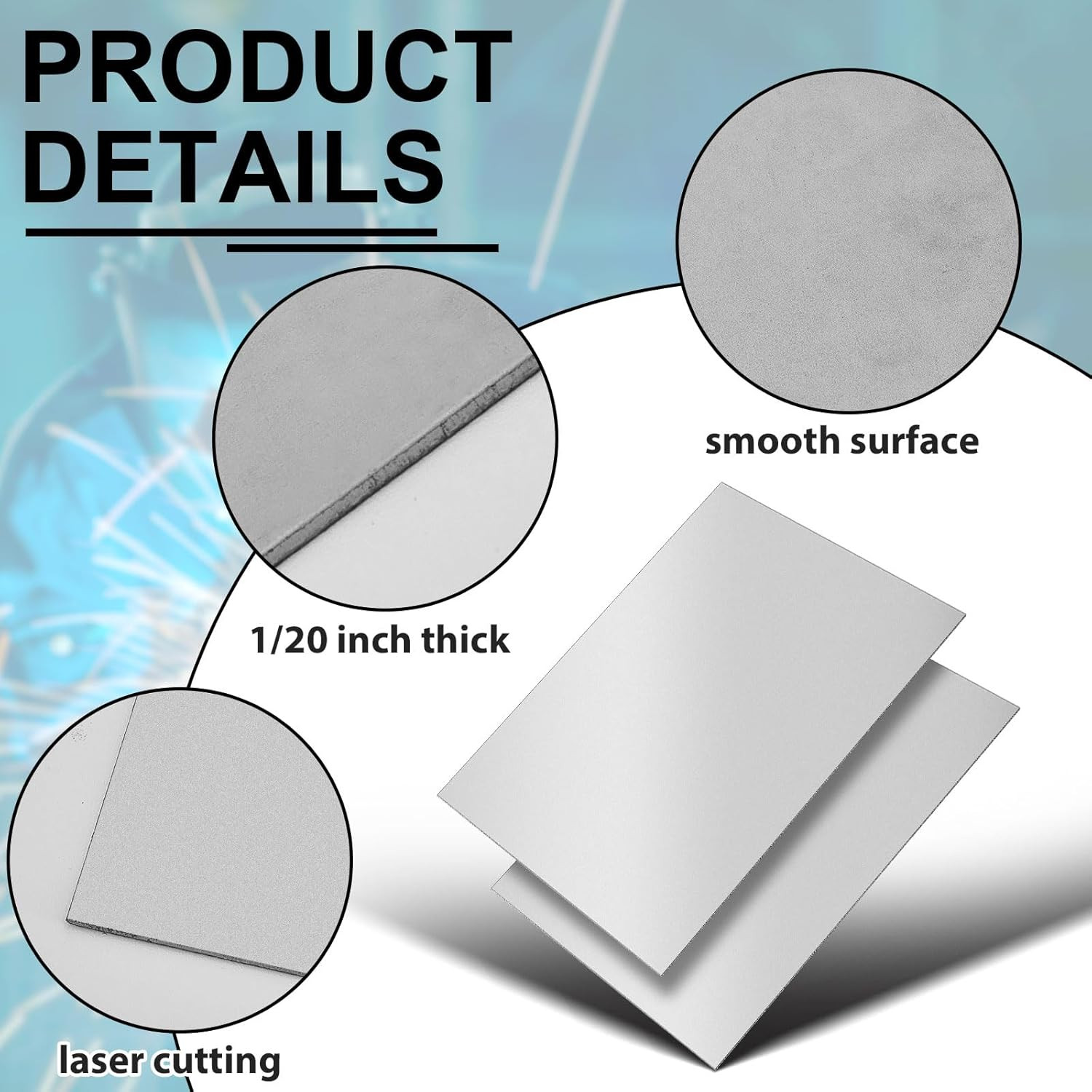 Yaocom 2 Pcs 16 Gauge Mild Metal Steel Sheet Plate Weldable Carbon Cold Panels S
