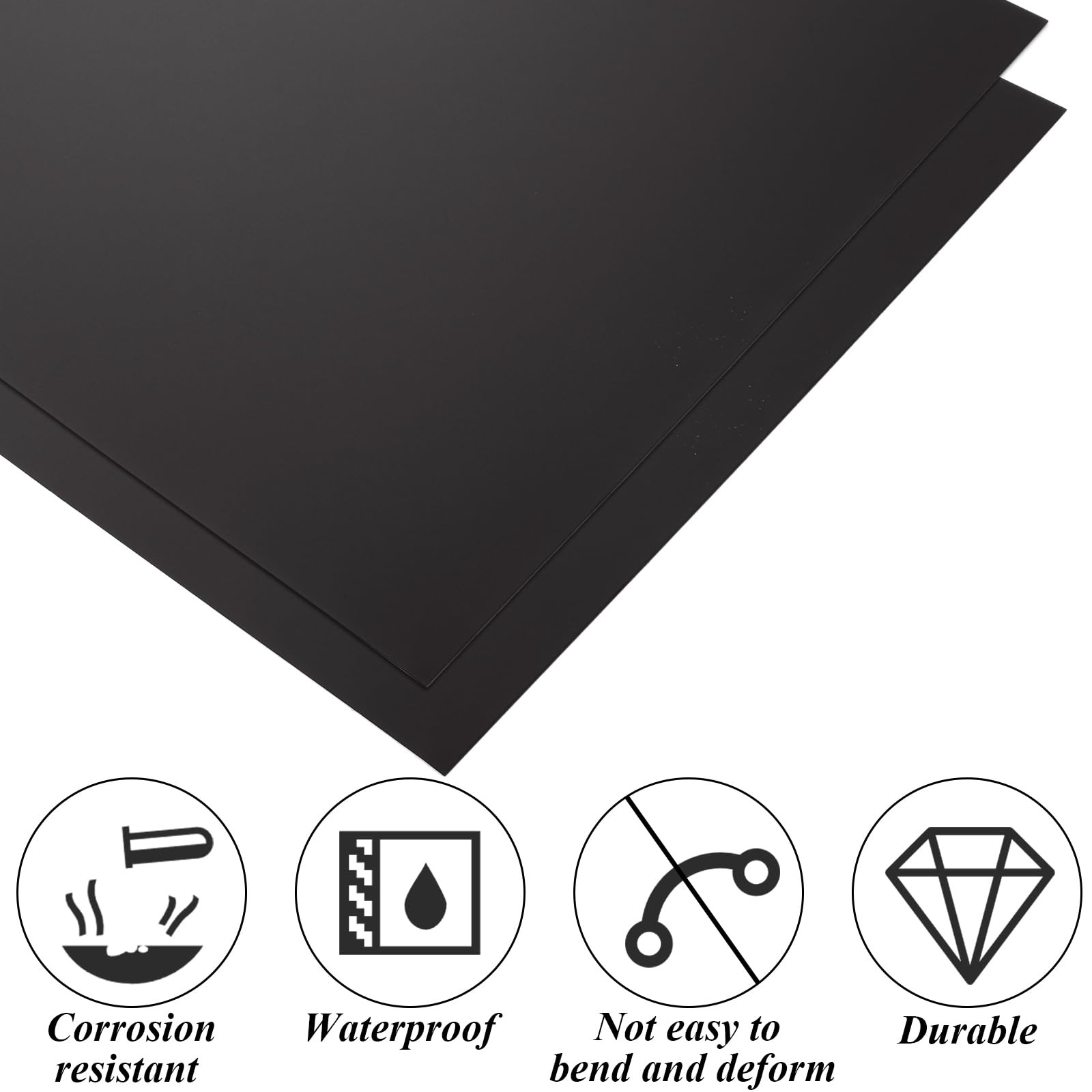 4PCS 12 x 12 x 1/32 (0.04”) Inch Anodized Aluminum Sheet, Black Aluminum Engr…