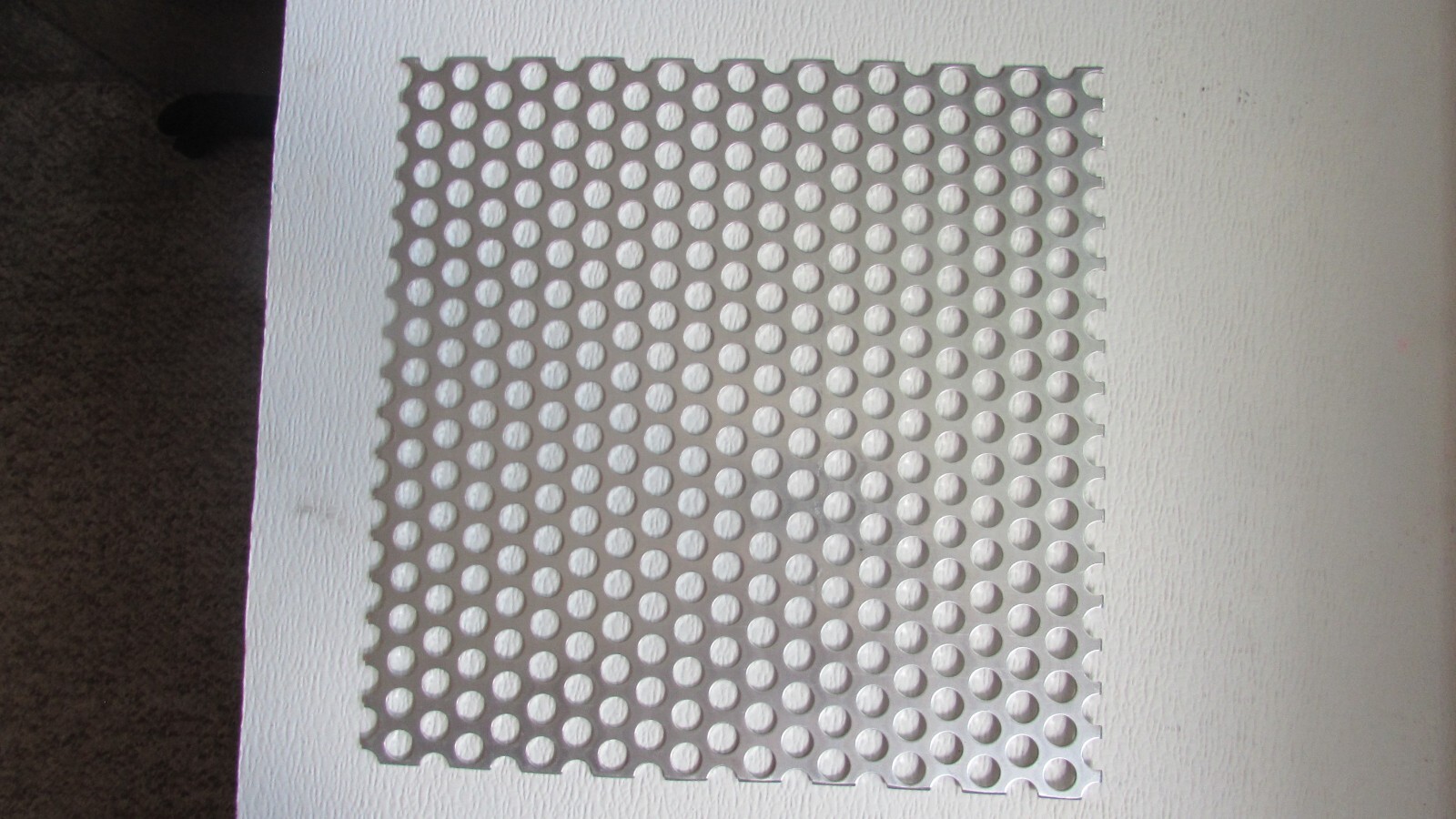 1/2″ HOLE ALUMINUM PERFORATED METAL–12″ X 12″