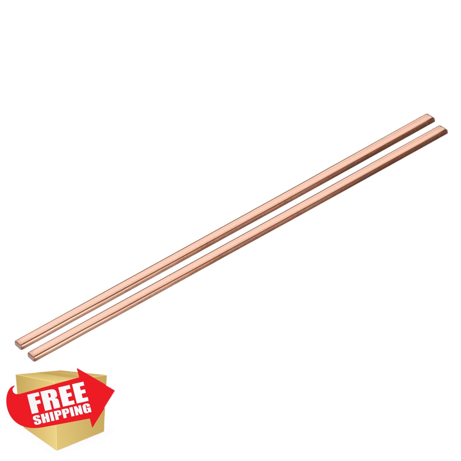 uxcell 2 Pcs Copper Flat Bar, 3/16″ x 3/16″ x 9” C110 Solid Copper Bus Bar S…