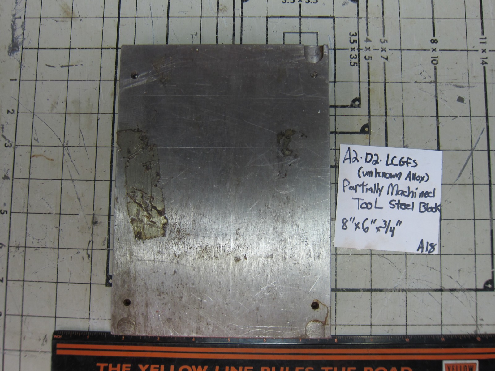 Unknown Alloy Tool Steel Flat Bar/Block – 3/4″ Thick x 6″ Wide x 8″+ Length