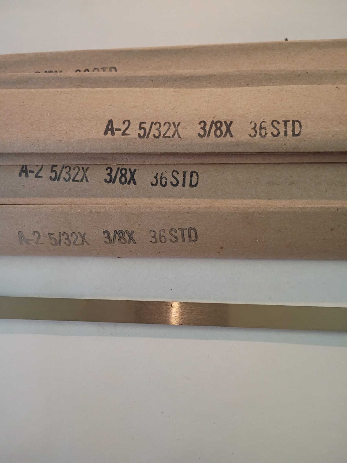 0.156″ x 0.375″ x 36″, A2 Tool Steel, Flat Ground 5/32″ x 3/8″