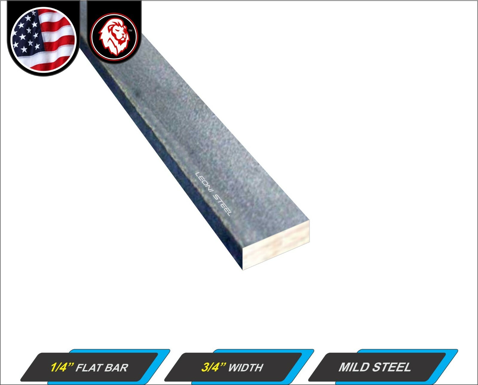 1/4″ x 3/4″ Flat Metal Bar – Mild Steel – Flat Metal Stock – 12″ Long (1-ft)