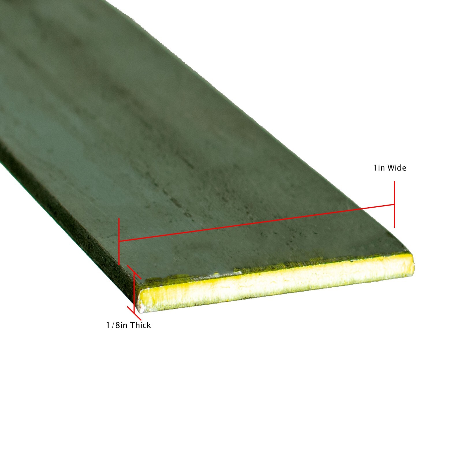 Solid Flat Bar Steel Plate – Hot Rolled Plain Metal Stock – 1/8” X 1” X 1FT