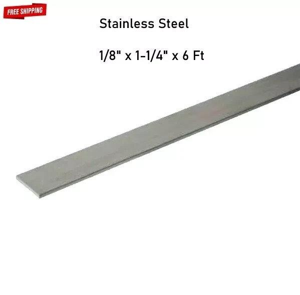 6 Feet Stainless Steel Flat Bar Stock 1/8″ x 1-1/4″ Rectangular 304 Mill Finish