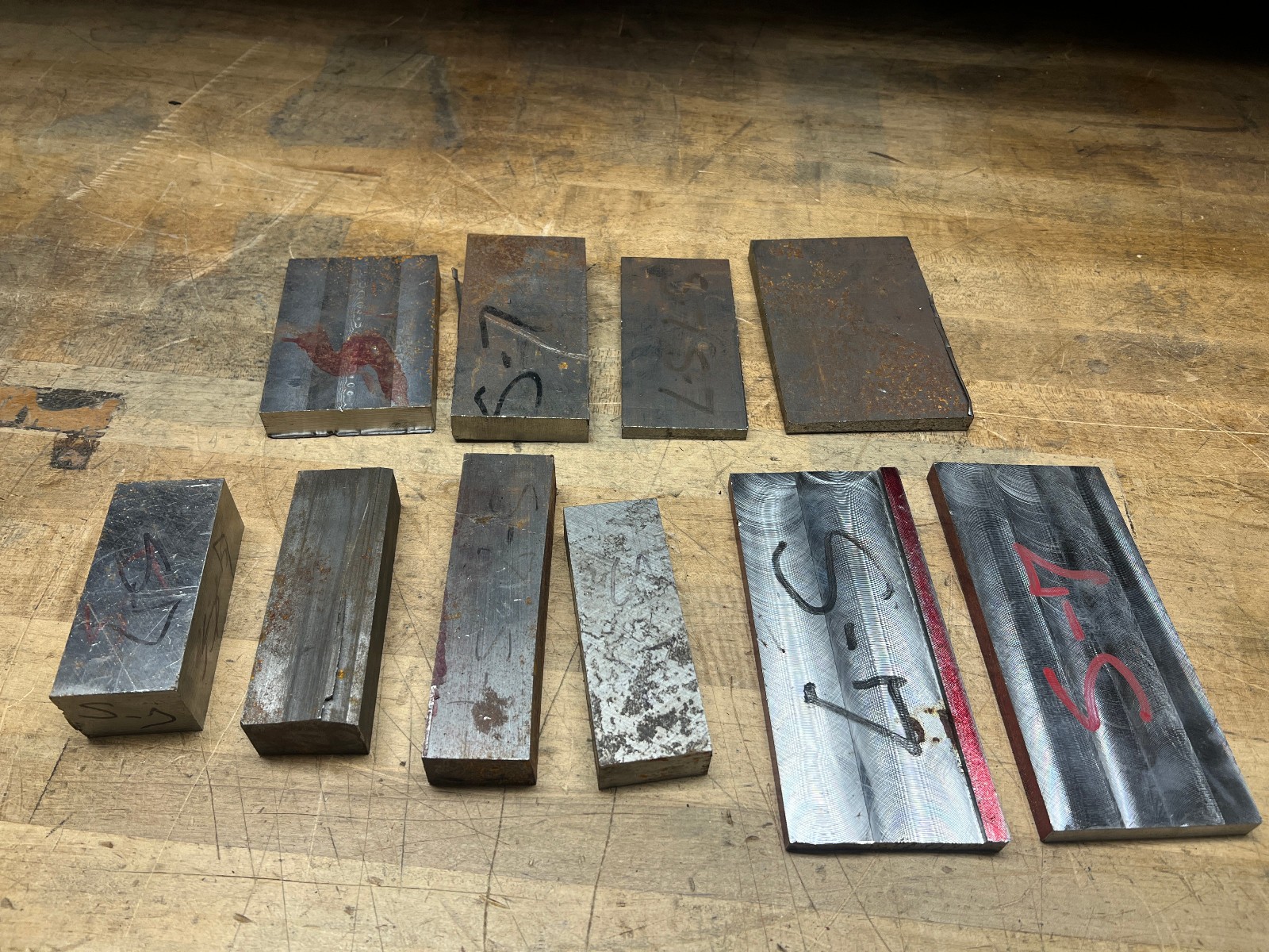 S7 Tool Steel flat bar stock lot various size cut offs 35 lbs
