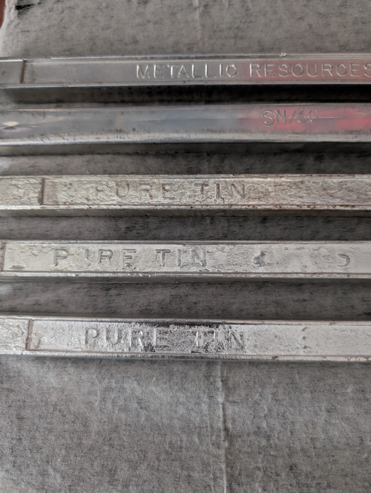 Pure Tin and 60% Tin 40% Lead Bars
