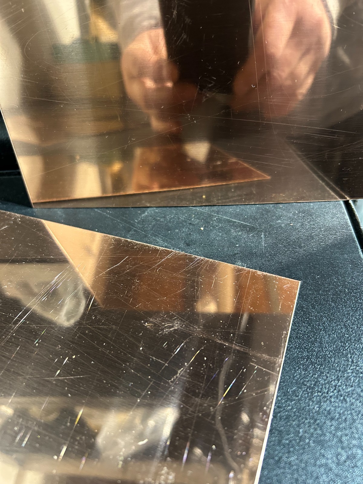 5 – COPPER FLAT PLATES 8”H x 6″ W 24 gauge 110 SHEET light scratches MADE IN USA