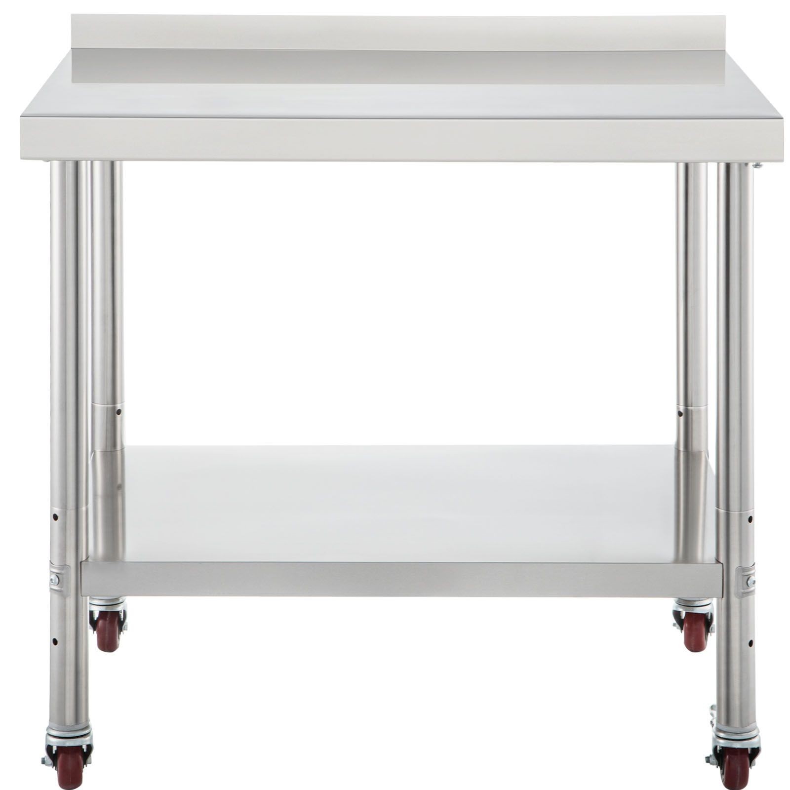 Stainless Steel Prep Table 30x24in, 440lbs Load, Adjustable Shelf & Casters
