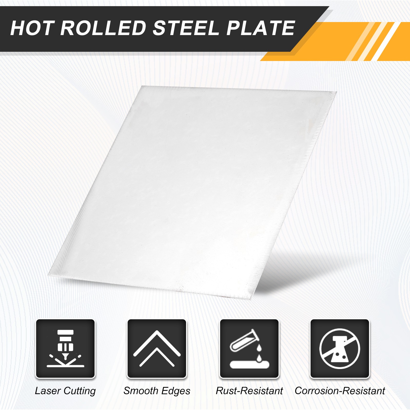 2 Pcs 3/64″ Hot Rolled Steel Sheets, 12″ x 8″ Steel Plate Base, Silver