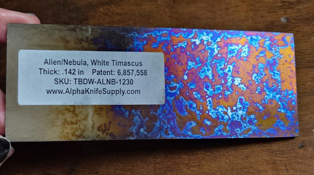 WHITE TIMASCUS BILLET/ BAR FROM ALPHA KNIFE SUPPLY ALIEN / NEBULA