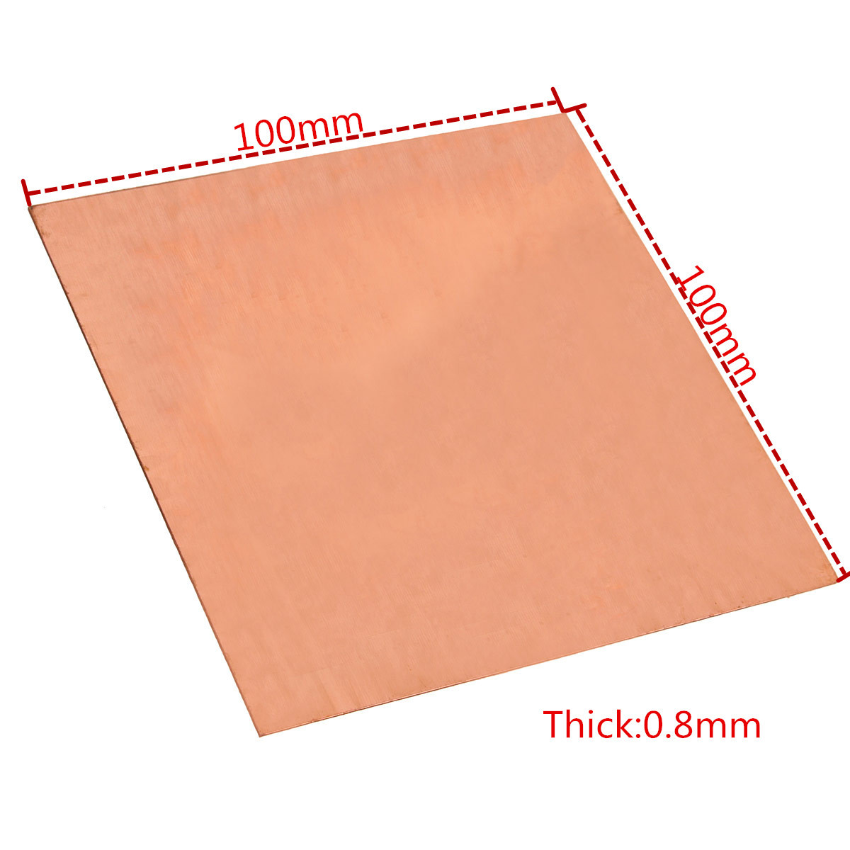 1PC 99.99% Copper Cu Metal Sheet Plate 0.8mm*100mm*100mm