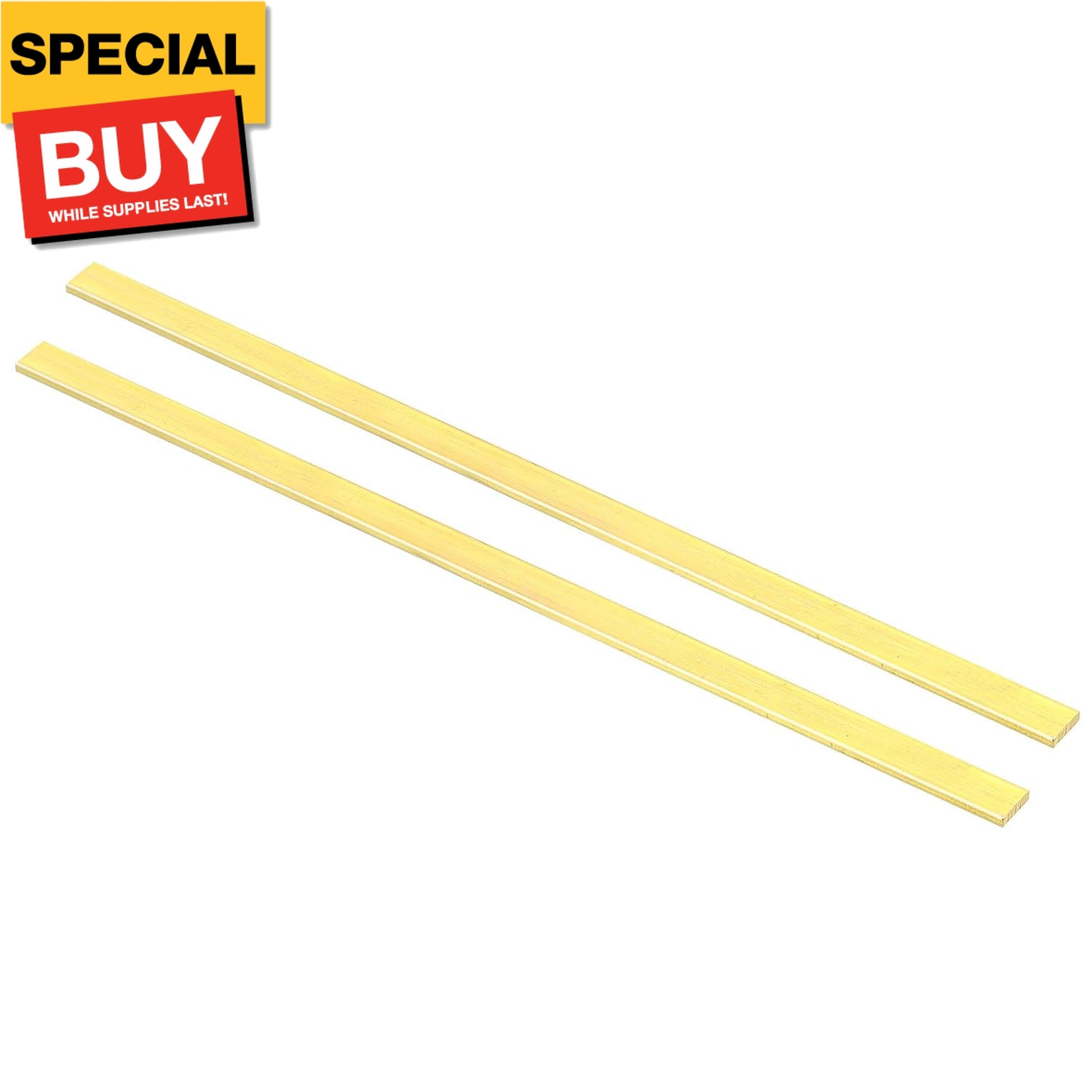 1/8 x 1/2 x 12″ H59 Brass Flat Bar, 2 Pcs Solid Flat Mill Stock for Crafting Mai
