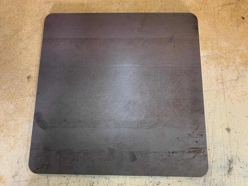 3/16″ x 12″ x 12″ Steel Plate, Rounded Corners, A36 Steel