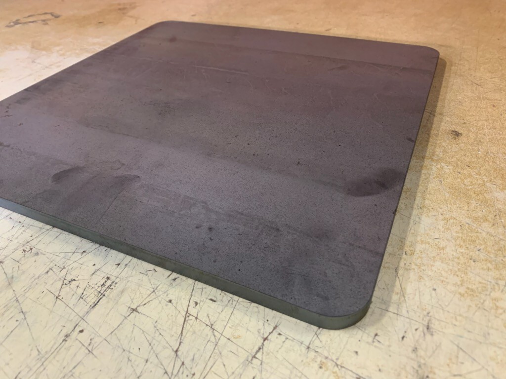 3/16″ x 12″ x 12″ Steel Plate, Rounded Corners, A36 Steel