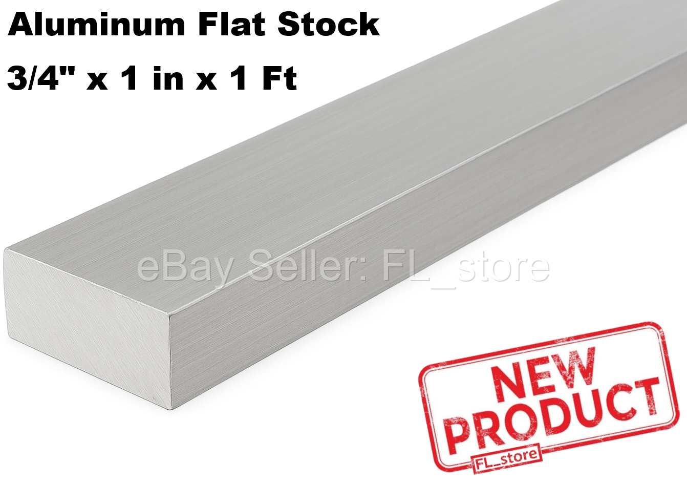 Aluminum Flat Bar Stock 3/4″ Thick 1″ Width x 12″ Length, Alloy 6061 Unpolished