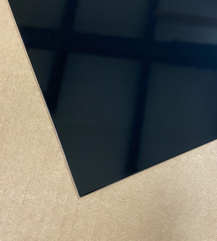 24″ x 24″ Aluminum Composite Sheet Gloss Black .080″ (2mm) Panel ACP, ACM