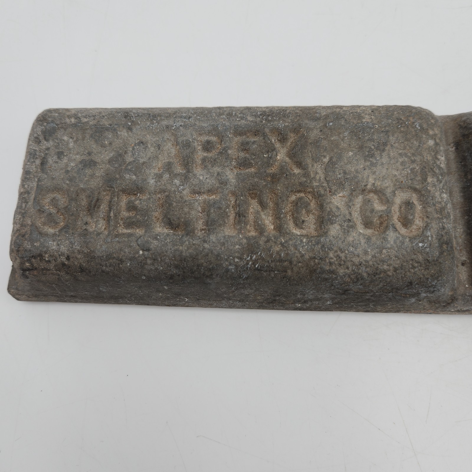 Vintage Apex Smelting Co. Zinc Ingot Bar 8.5 lbs Old Foundry Metal Casting