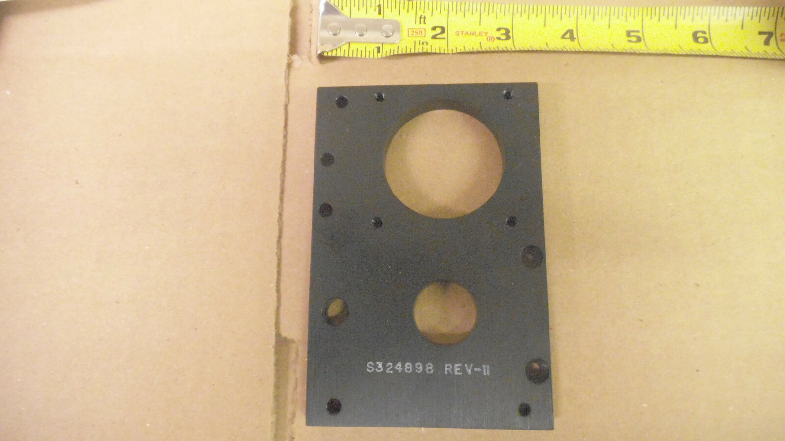 Black anodized Aluminum bracket for NEMA 23 motor, 4-13/16 x 3-1/4 x .391 thick