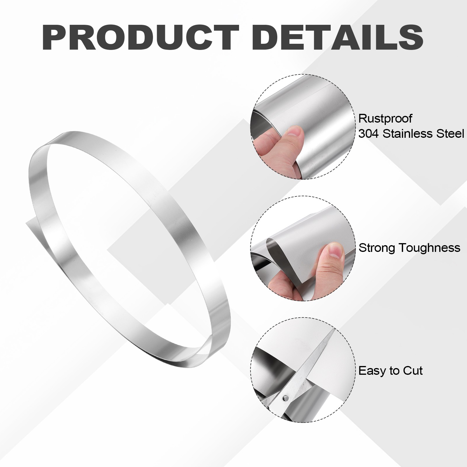 304 Stainless Steel Foil Roll 0.8mm x 20mm x 1m Metal Strip Sheet Silver Tone