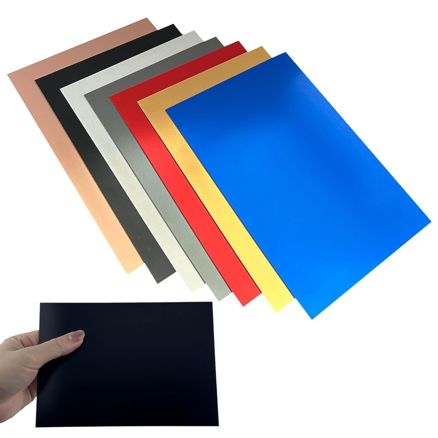 14Pcs Mixed Anodized Aluminum Sheets 5″ X 7″ X 1/32″ (0.8Mm), 2 of Each: Black,