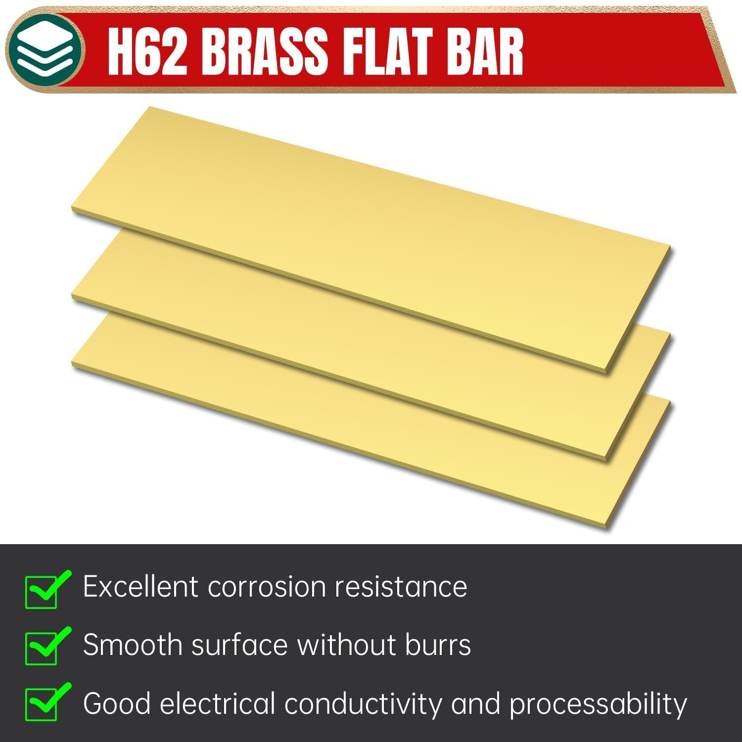 1/8x4x12 Inch Solid Brass Bar Stock Flat Metal Plate Knife Making DIY Craft