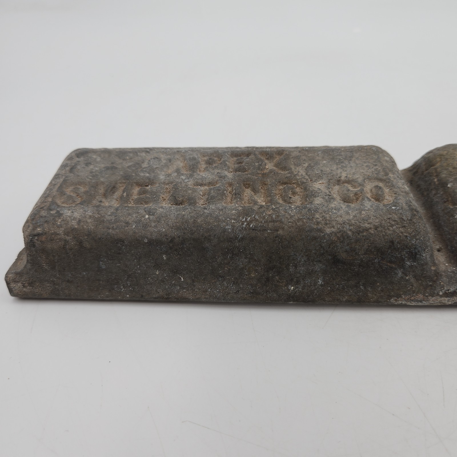 Vintage Apex Smelting Co. Zinc Ingot Bar 8.5 lbs Old Foundry Metal Casting