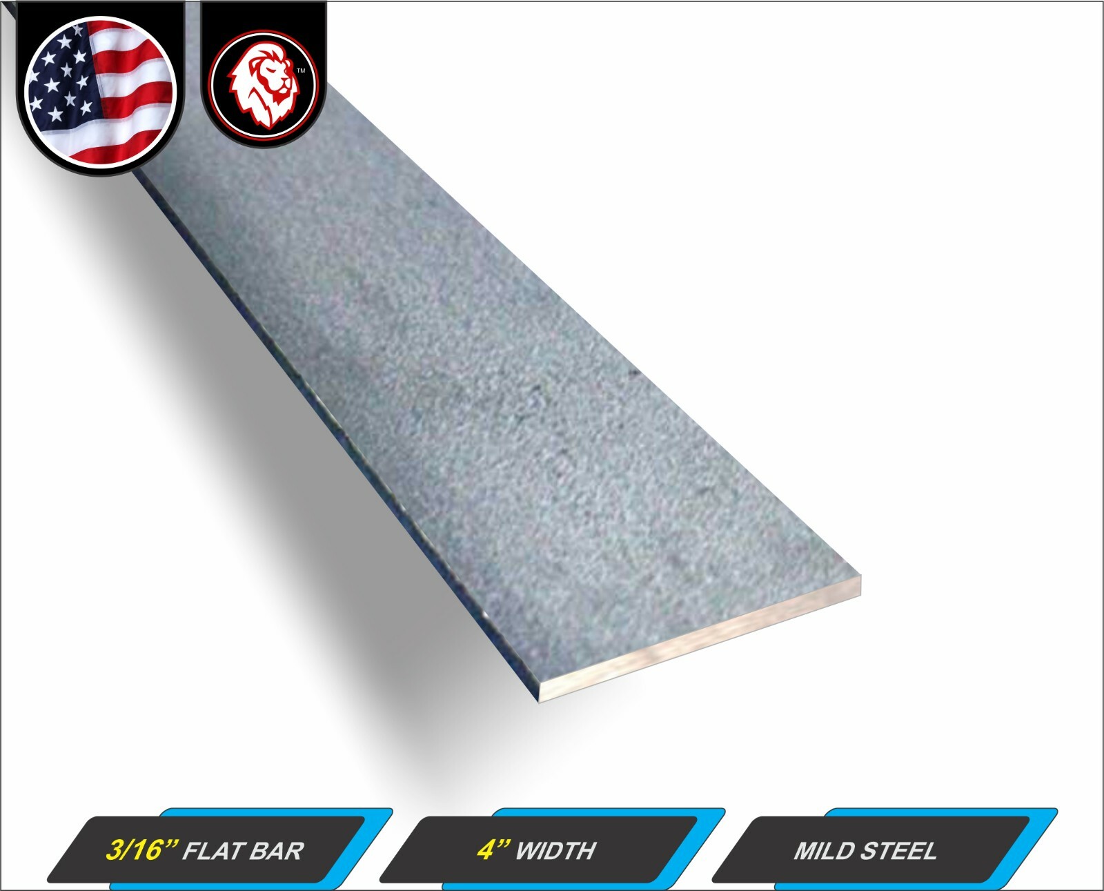 3/16″ x 4″ Steel Flat Bar – Flat Metal Stock – Mild Steel – 24″ Long (2-ft)