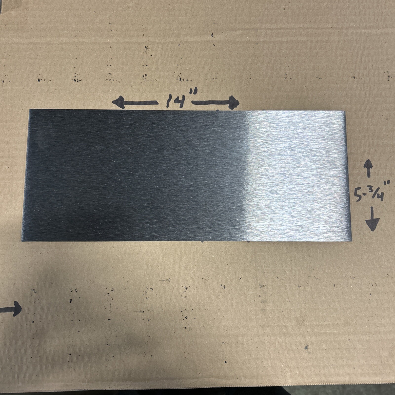 14 Gauge (0.074” Thick) Cold Roll Steel Sheet Metal – 5-3/4” x 14” – New