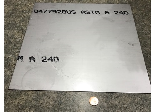 321 Weldable Stainless Steel Sheet, .040″ Thick x 12″ Wide x 12″ Length, 1 Unit