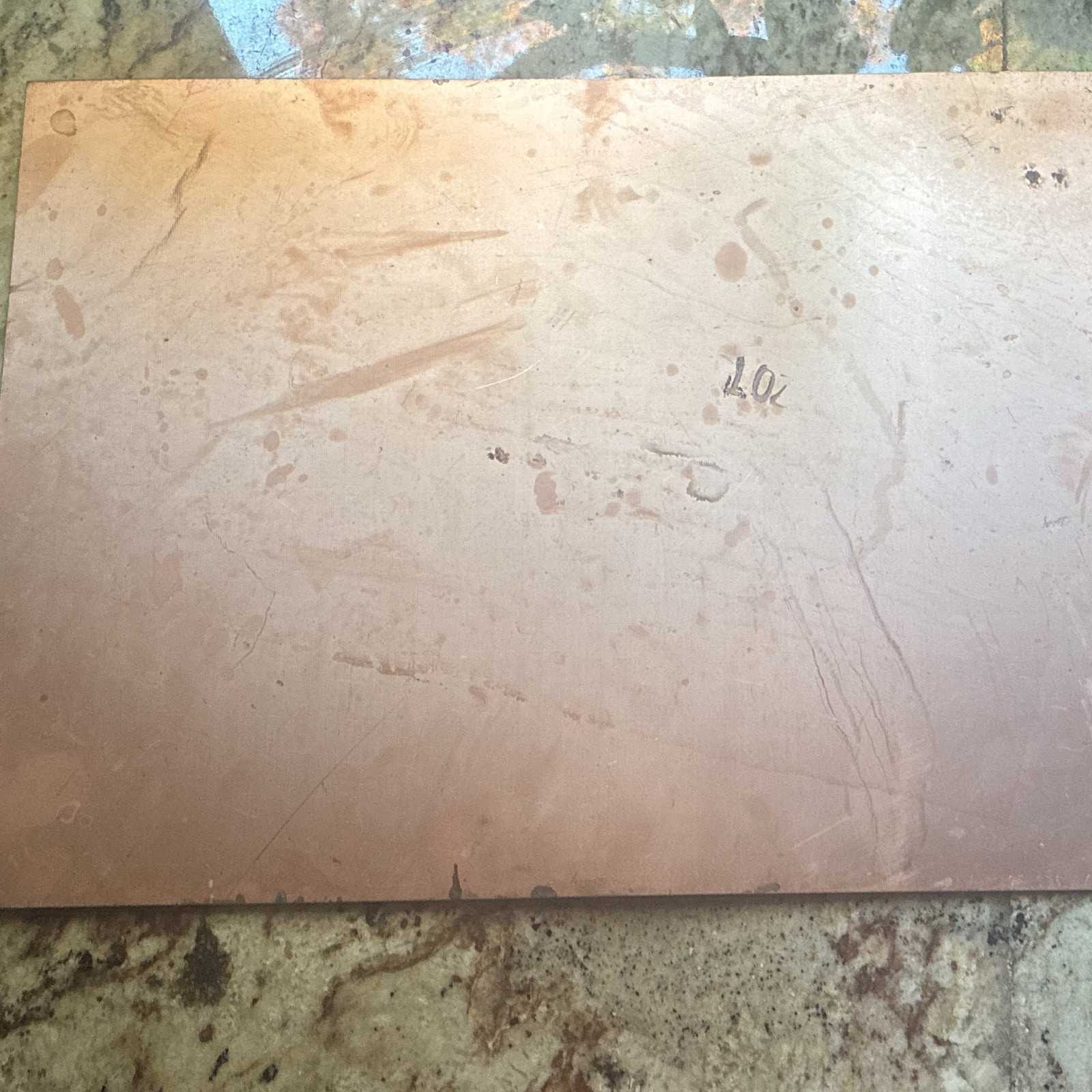 1oz Copper Metal Sheet size is 16×12. we have a lot of unused with some tarnish