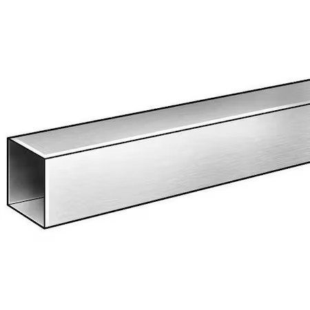 Aluminum Square Tube, Aluminum, 6063 Alloy Type, 2 In Outside Square, 3 Ft L.,