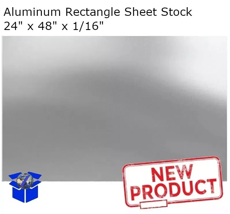 Aluminum Rectangle Sheet Stock 24″ x 48″ x 1/16″ 3003 Alloy Mill Finish Plate.