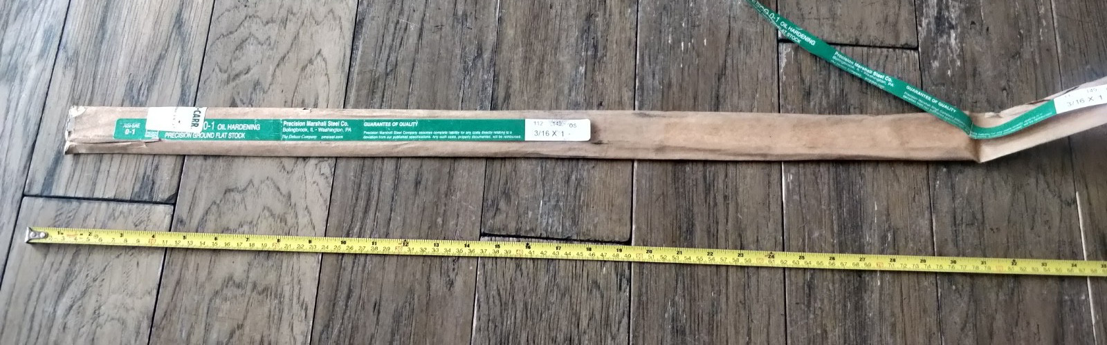 Precision Ground Flat Stock 30″ x 3/16″ x 1″ Precision Marshall PRESCO 0-1