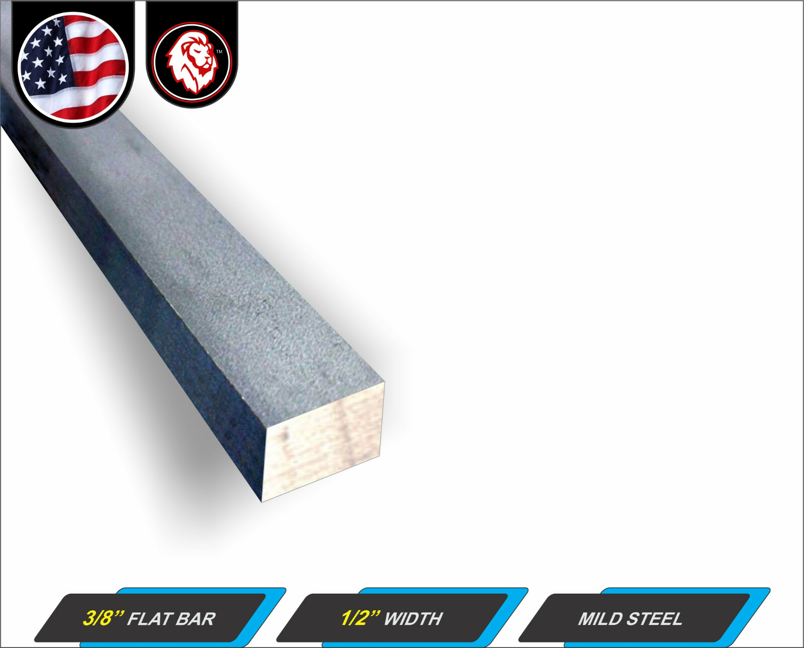 (X4) 3/8″ x 1/2″ Steel Flat Bar – Metal Stock – Mild Steel – 72″ Long (6-ft)