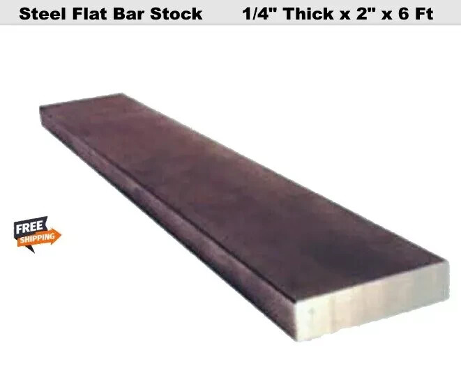 1/4″ x 2″ x 6 Feet Steel Flat Bar Stock Unpolished 1018 Alloy Cold Finish NEW