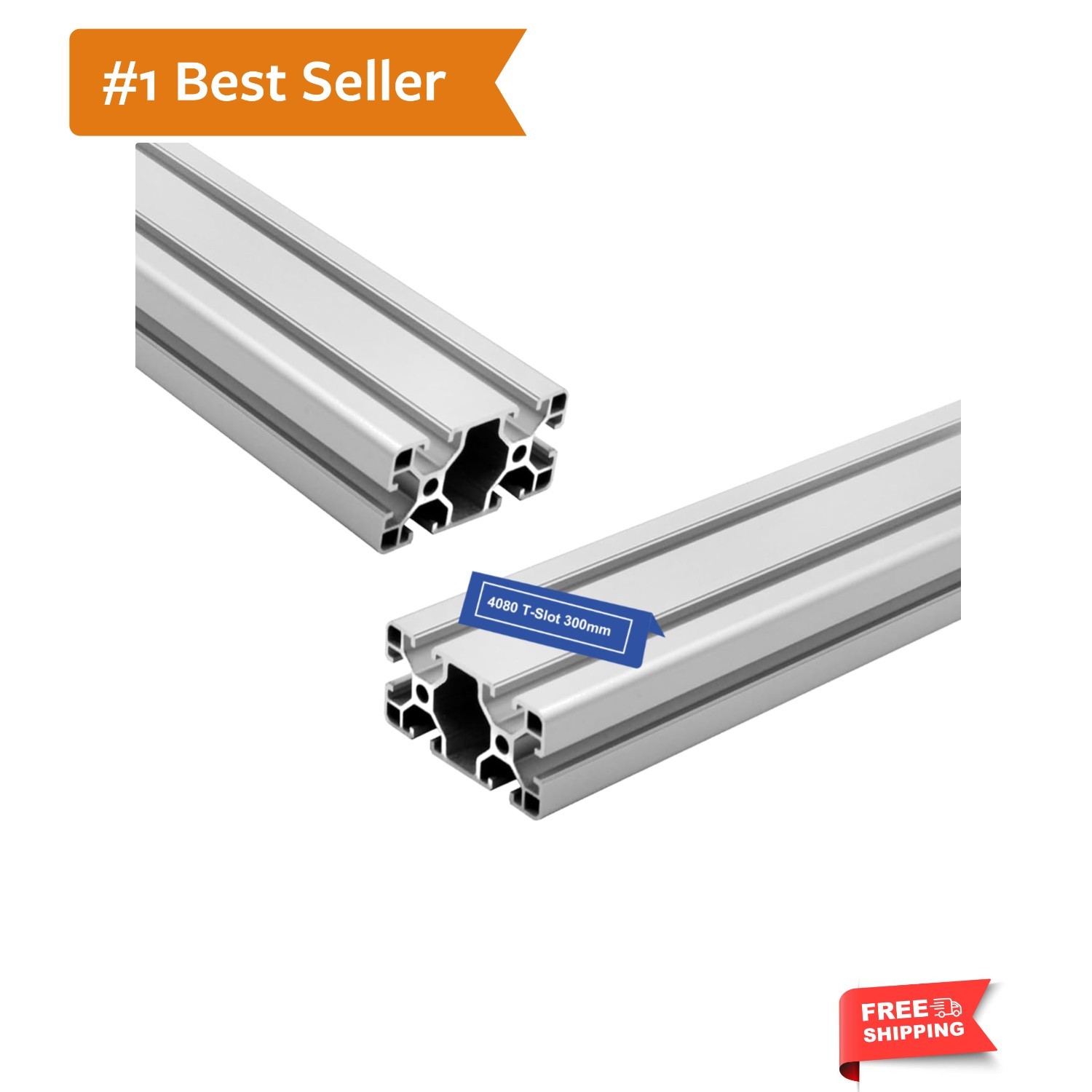 2Pack 4080 T Slot Aluminum Extrusion 300mm Silver Extruded Aluminum Profile 4…