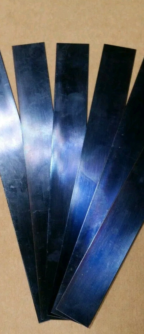 .015 Blue Tempered Spring Steel Shim 0.015″ x 0.25″ x 6″ THREE PIECE LOT