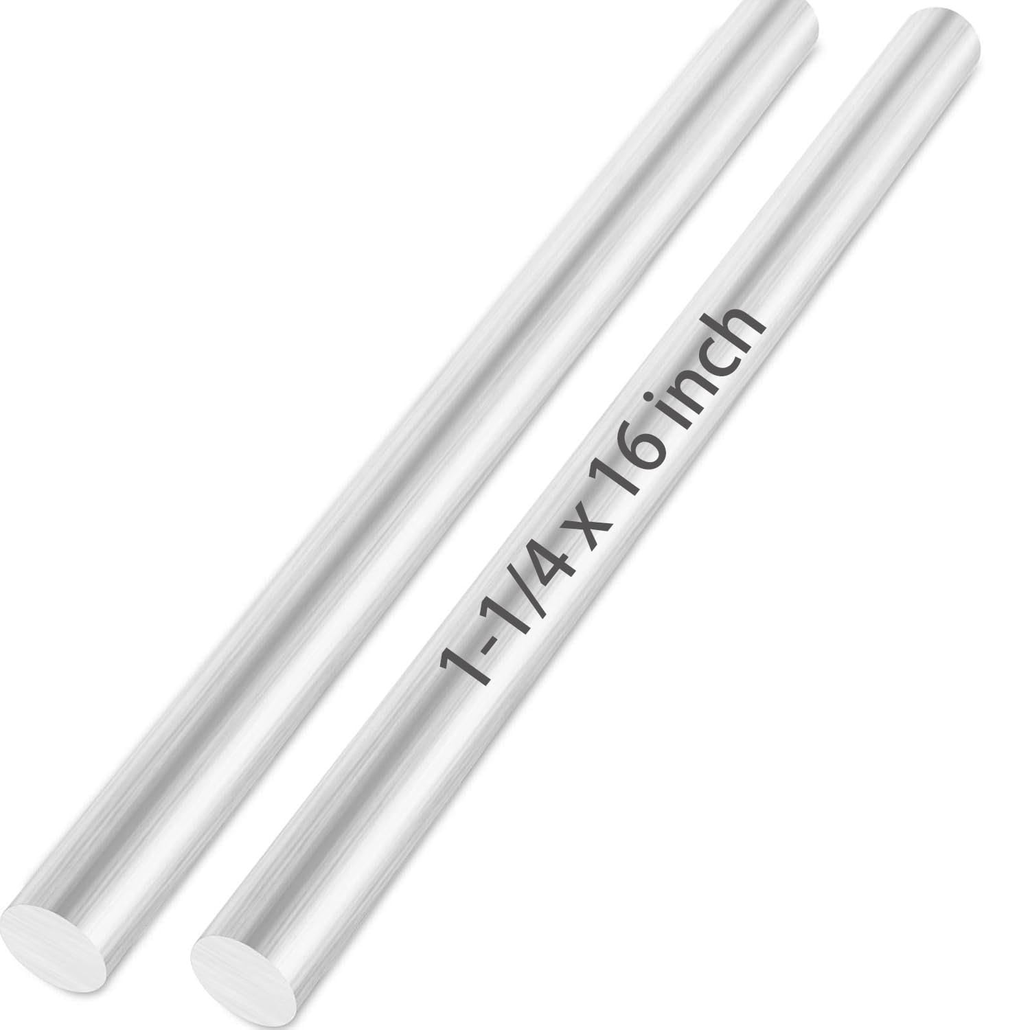 2 PCS 11/4×16 Inch 6061 Aluminum Solid Extruded Round Rod Lathe Bar Stock