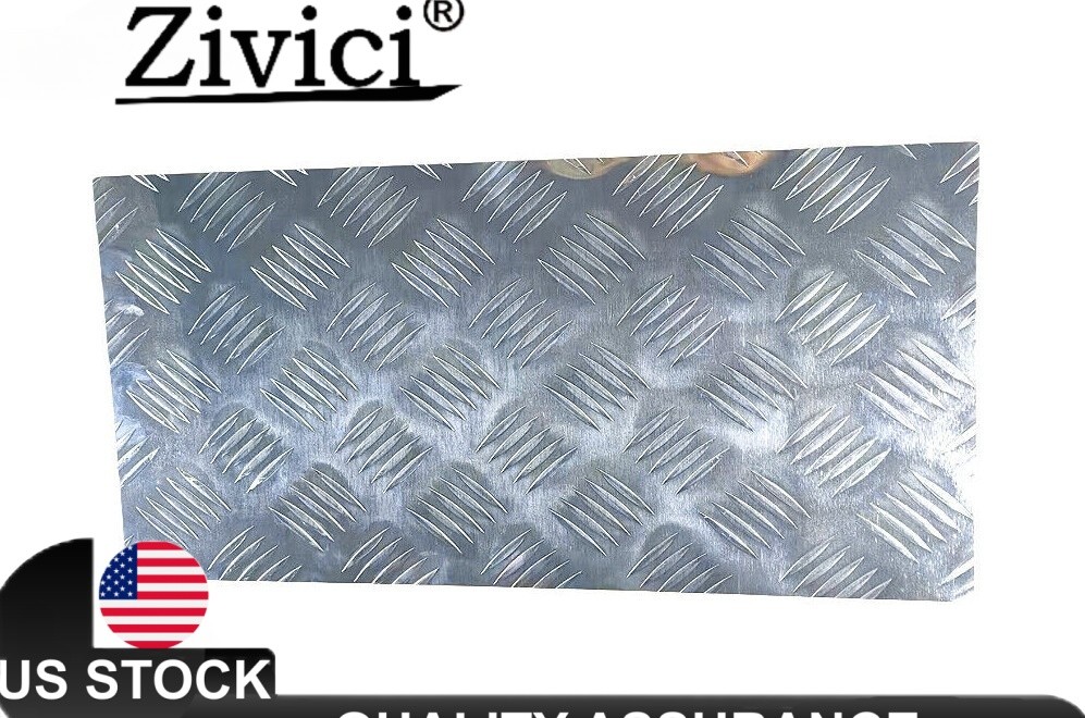 Silver Aluminum 5 Bar Tread Plate 10″x20″ 254x508mm Trailer RV DIY Plate