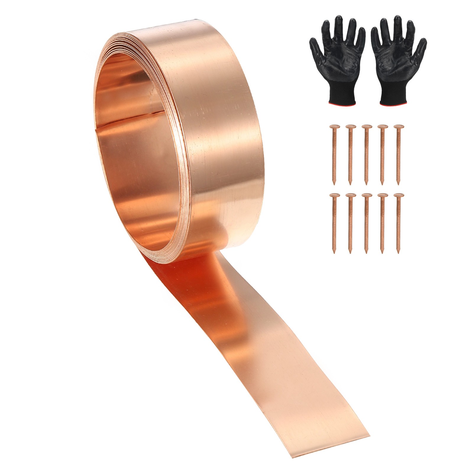 Copper Sheet Roll 0.8″ x 10 Ft 24 Gauge(0.5mm) Thickness DIY (1 Pack, Copper)