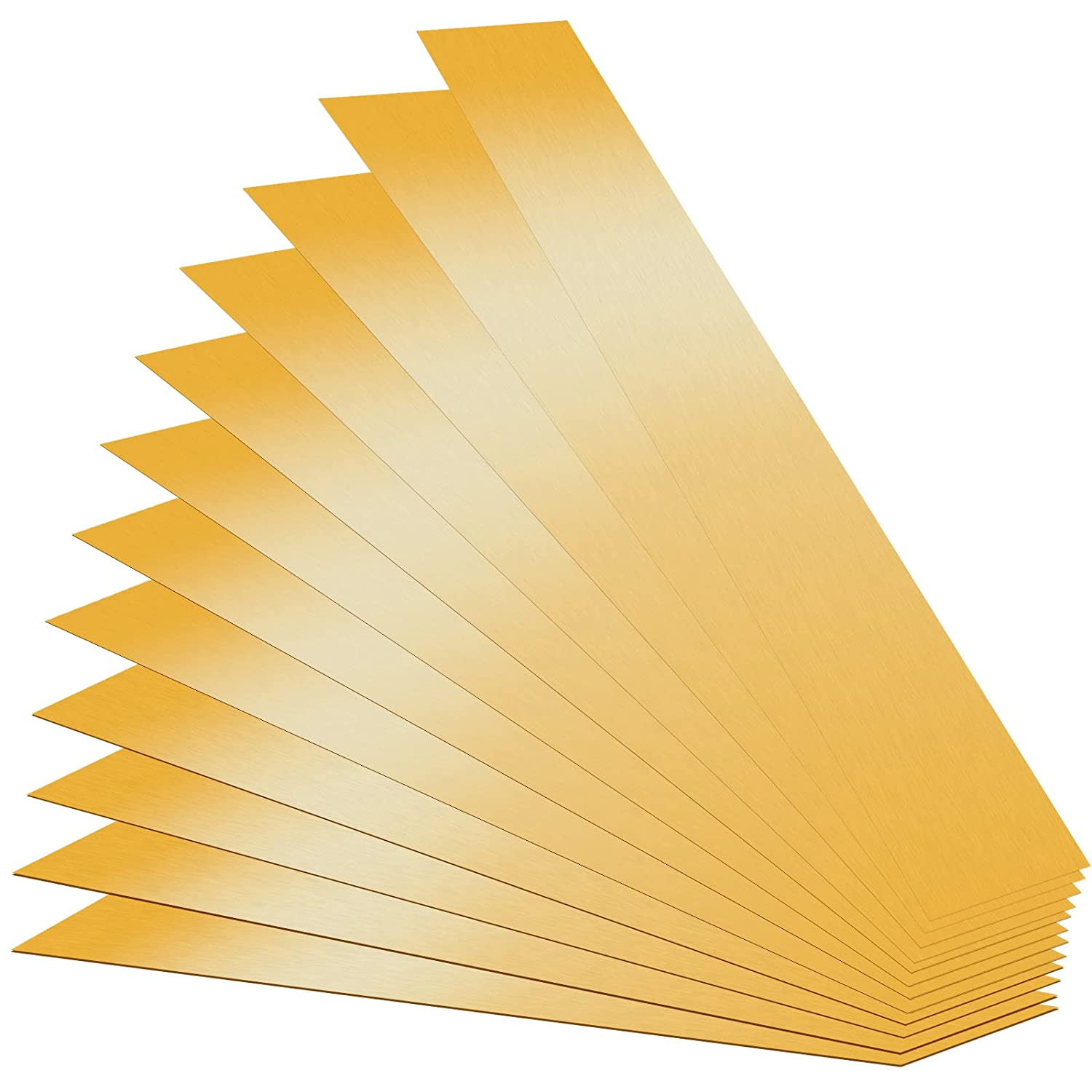 12 Pieces Brass Strip, Shim Stock Assortment, 1″ Width X 6″ Length