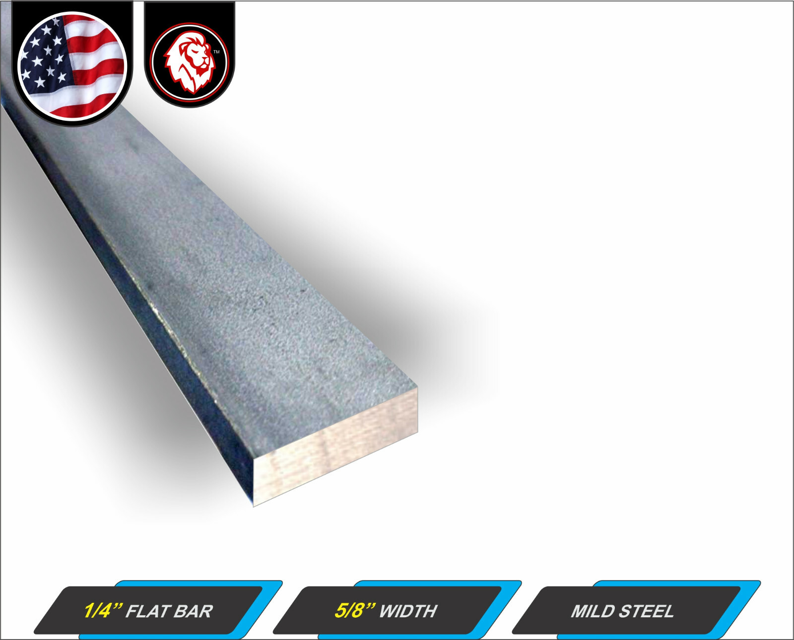 1/4″ x 5/8″ Steel Flat Bar – Metal Stock – Mild Steel – 12″ Long (1-ft)