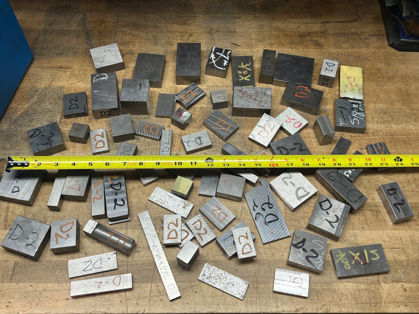 D2 Tool steel lot of cut offs flat bar used – 34 lbs various sizes