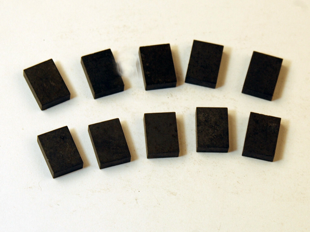 .130 X .320 X .445 (LOT OF 10) CARBIDE BLANKS GRADE UNKNOWN (E-3-4-1-8)