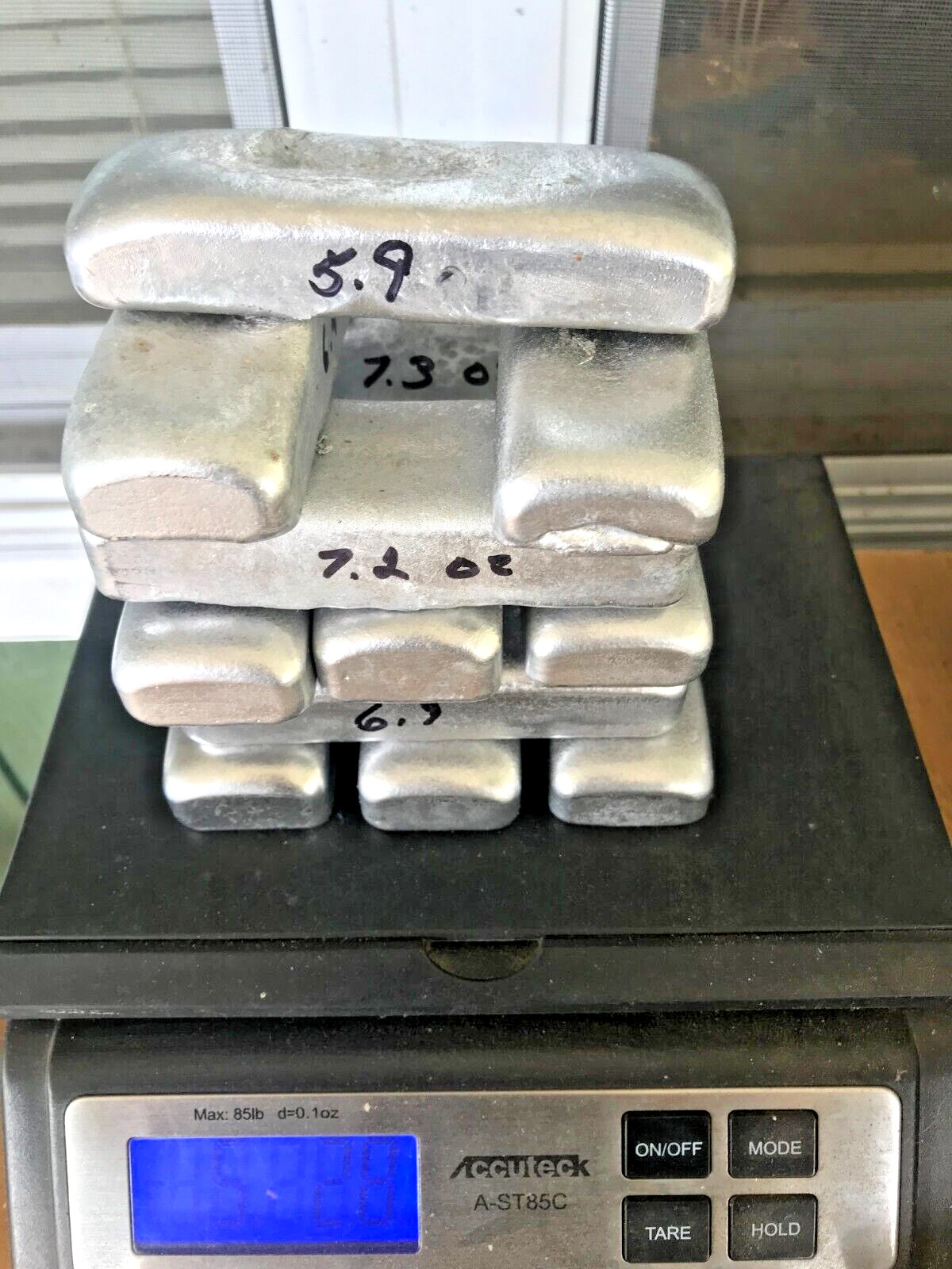 Aluminum Ingots for casting 5 Lbs+ FREE SHIPPING Hand poured